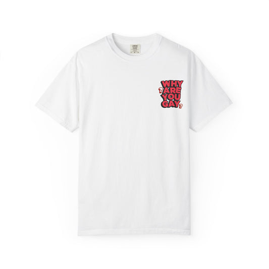 Unisex WHY ARE YOU GAY? T-Shirt, Bold Statement Tee, LGBTQ+ Pride Shirt, Fun Casual Wear, Unique Graphic Top